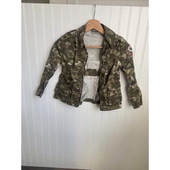 Carhartt Jacket Girls 6 Green Brown Camo Outdoor Hunting Canvas Work Coat Kids - Picture 1 of 5